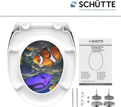 Obrázek produktu pro SCHÜTTE WC sedátko SEA LIFE, WC sedátko z duroplastu s měkkým zavíráním a rychloupínáním, WC sedátko