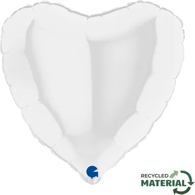Produktbild von 18"/Ø46cm Herz Folienballon  Uni | Weiß