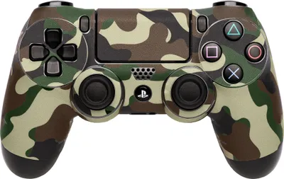 Produktbild von Sticker-Skin für PlayStation 4 Controller - Camouflage Grün, langlebiger Anti-Reflex-Aufkleber für verbesserten Grip und individuelles Design