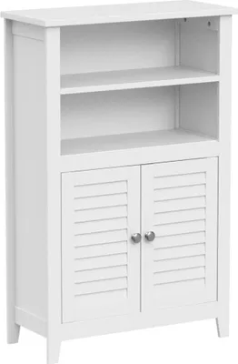 Immagine prodotto di SoBuy Armadietto da bagno Cassettiera per bagno Armadietto da bagno con due ripiani e ante Cassettiera per bagno - Bianco