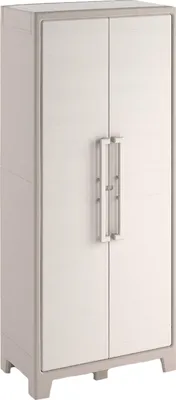 Produktbild von Dmora Outdoor-Schrank Grimsby 80x44x182h cm Braun-Sand, 4 Regalböden, Wasserfest
