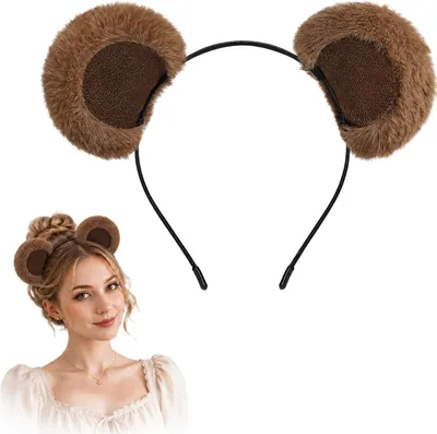 Imagen del producto de Diadema con orejas de oso, talla única, ideal para Halloween y carnaval