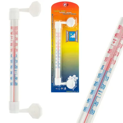 Zdjęcie produktu dla Tg64645 Termometr Zaokienny Zewnętrzny Biały Przyklejany