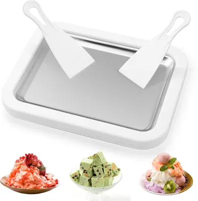 Produktbild von Eisplatte zum Eis Machen Roller Maker Pan mit 2 Spateln