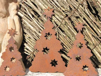 Produktbild von Edelrost Tannenbaumkette 3-teilig