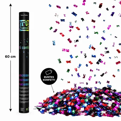 Produktbild von Konfettishooter Papierkonfetti Rechteckig | 60 cm Farbe: Bunt