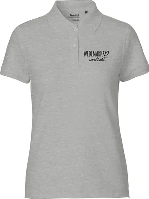 Produktbild von Huuraa Damen Polo Shirt Wedemark verliebt S Sport Grey Bio Baumwolle Fairtrade Poloshirt Geschenkidee