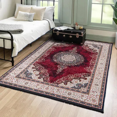 Produktbild von Mazovia Dywan Vintage - Salon, Sypialnia, Jadalnia, Biuro - Niskie Runo - Prostokąt - Tradycyjny Antypoślizgowy Pranie w Pralce - 140x200 cm