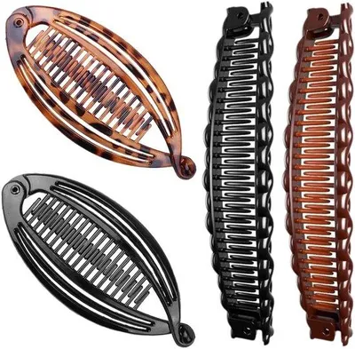 Obrázek produktu pro Vintage sponka do vlasů pro ženy - retro spona do vlasů ve tvaru banánu - 4 kusy - francouzská sponka