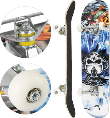 Produktbild von WYCTIN Skateboard mit ABEC 7 Kugellager 79cm - PolyurethanDämpfer + PolyurethanRollen