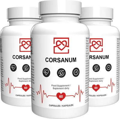 Produktbild von Corsanum - 180 Kapseln (3x60) hochdosiert - Original Rezept aus der Schweiz - Vegan & Pflanzlich mit Vitaminen & Mineralien - 3er Pack