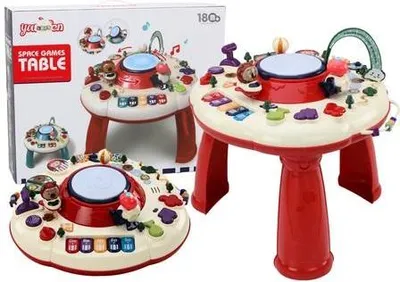 Obrázok produktu pre Učebný stôl interaktívny klavír červený