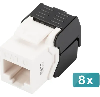 Productafbeelding van Digitus DN-93603-8 DIGITUS Keystone Jack Cat6/RJ45->LSA ungeschirmt 250MHz 8St