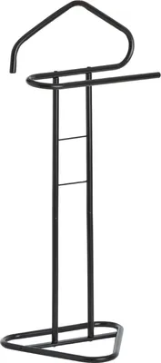 Produktbild von Herrendiener CAMILO, Schwarz - moderner Kleiderständer aus Metall, mit Hosenbügel und Sackohalter, stummer Damen Diener für Schlafzimmer, freistehend