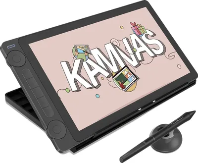 Produktbild von Zeichentablett, 13,3" Display, 16384 Druckempfindlichkeit, Schwarz mit Ständer