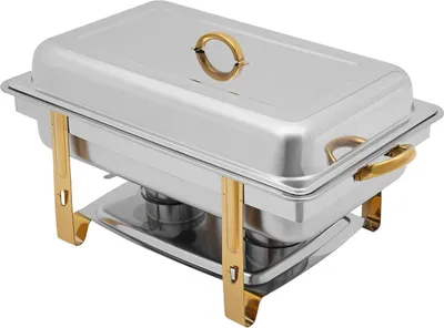 Bratpfanne - Rechteckiges Modell - Edelstahl - Polierte Oberfläche - Modernes Design - Silber