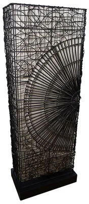 Obrázok produktu pre Podlahová lampa slnko 110cm ratan kovová podlahová lampa svetelná dekorácia