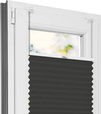 Produktbild von Estika Plissee ohne Bohren - 30x50 cm - Dunkelgrau - Klemmfix montage, Jalousien fenster für innen