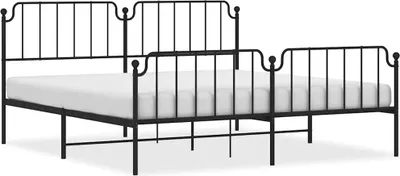 Produktbild von vidaXL Bettgestell mit Kopf- und Fußteil Metall Schwarz 193x203 cm