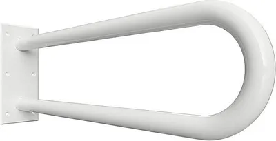 Produktbild von BELP Stützgriff in U-Form Eisen Weiß 100x250x616 mm, 120 kg Traglast für Bad & WC >> zum Bohren
