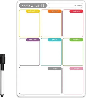 Produktbild von Famanu Magnetisches Wochenplaner-Whiteboard - Trocken abwischbarer Mahlzeitenplaner 42x30cm