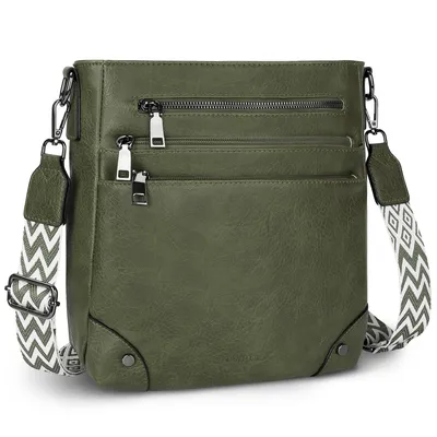 Produktbild von Umhängetasche Damen Mittelgroß Schultertasche Mehrere Taschen Crossbody Bag Mit Verstellbarem Gurt für Schule Arbeit Reisen