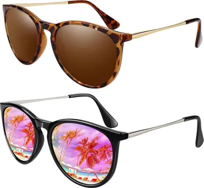 Produktbild von LINVO Damen Sonnenbrille Polarisiert Retro Vintage UV400 Schwarz
