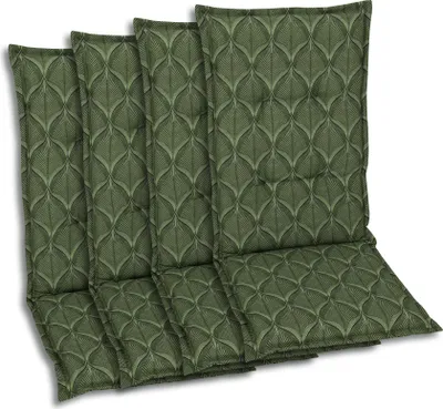 Produktbild von GO-DE Textil, Sesselauflage Mittellehner, 4er-Set, Farbe: grün, Maße ca.: 108 cm x 50 cm x 7 cm