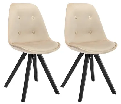 Produktbild von Stuhl 2er-Set - Samt - Beige - ANEYA