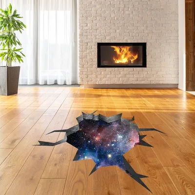 Produktbild von Decords Wandtattoo – Blick in den Weltraum mit 3D-Tunneleffekt, 300 x 185 cm