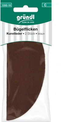 Produktbild von Gründl Bügelflicken Kunstleder 2 Stück braun