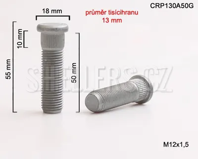 Obrázok produktu pre Skrutka kolesa M12x1,5x50 s priemerom 13 mm (CRP130A50G)