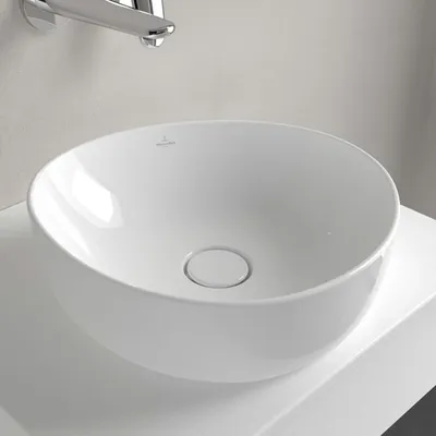 Zdjęcie produktu dla V&B ANTAO umywalka nablatowa 40x39,5cm, asymetryczna, bez przelewu, biała C-plus