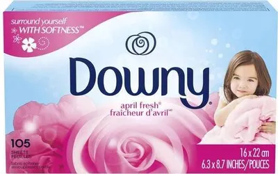 Image de Downy | Lingettes parfumées pour sèche-linge - 105 pièces - Douceur du linge - Réduction de l'électricité statique
