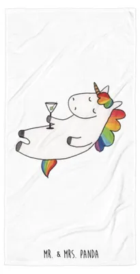 Produktbild von Mr. & Mrs. Panda Strandtuch Einhorn Cocktail - Weiß - Geschenk, Spruch, Caipirinha, Einhörner, Handtuch, Geburtstag, Reisehandtuch, Badehandtuch, Unicorn, Party, Großes