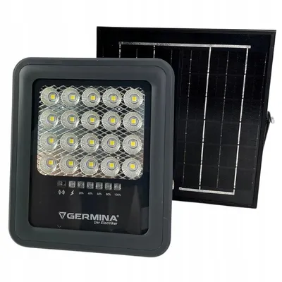 Zdjęcie produktu dla GERMINA Naświetlacz LED Reflektor 100W solarny z panelem solarnym  IP65 z pilotem