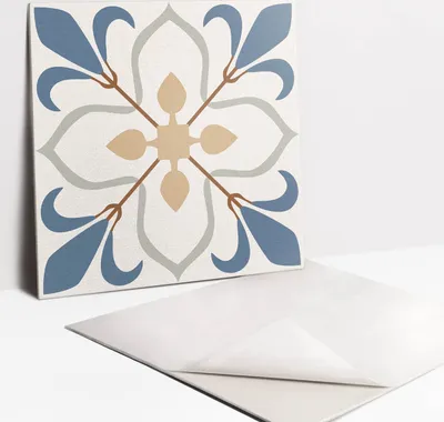 Produktbild von Fliesenaufkleber Set - 9 Stück Selbstklebende PVC Fliesen-Designs - Für Bad und Küche 30 x 30 - Dekorative Formen