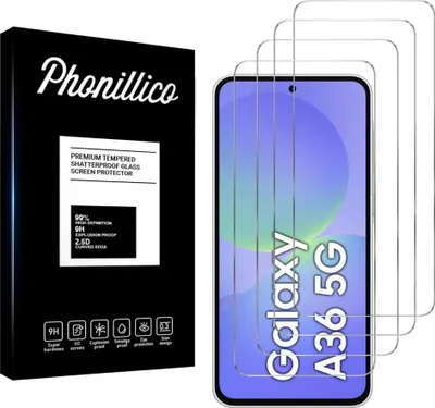 Immagine prodotto di Vetro temperato per Samsung Galaxy A36 5G [4 pezzi] Pellicola protettiva antigraffio resistente Phonillico®