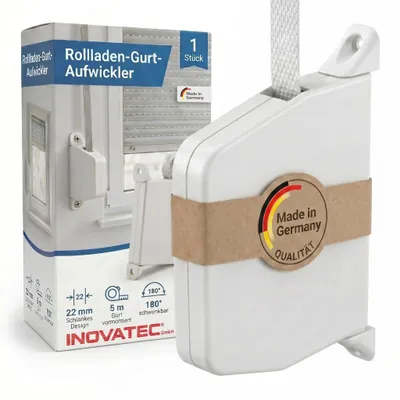 Produktbild von 1 x INOVATEC Rollladen Aufschraubwickler Aufputz Gurtwickler Mini + 5 m Gurtband