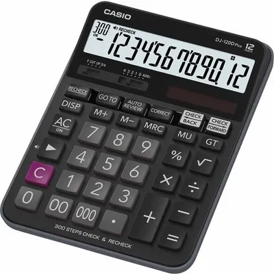 Obrázek produktu pro Casio D-120S, Desktop, Jednoduchá kalkulačka, 12 číslice/číslic, 1 řádky, Baterie / Solár, Černá