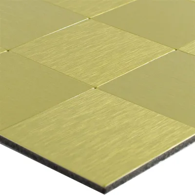 Produktbild von Mosaikfliesen Metall Selbstklebend Vryburg Gold Quadrat 48