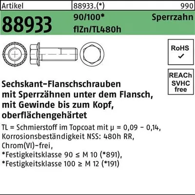 Produktbild von Reyher  6kt.-Flanschschrauben Sperr.Kl. 90 M 6x20 flZn (500 Stück)