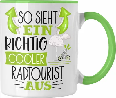 Produktbild von Trendation - So Sieht Ein Richtig Cooler Radtourist Aus Geschenk Tasse Lustiger Spruch Geschenkidee (Grün)