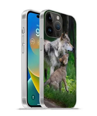 Produktbild von MuchoWow® Handyhülle Schutzhülle Hülle für Apple iPhone 14 Pro Max Wolf - Baby - Wald Silikon Softcase Handy Hülle - Hardcover