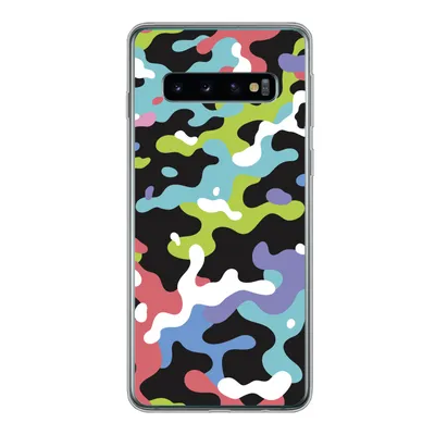 Produktbild von MuchoWow® Handyhülle Schutzhülle Hülle für Samsung Galaxy S10 Buntes Camouflage-Muster Silikon Softcase Handy Hülle - Handytasche