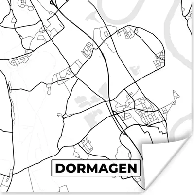 Produktbild von MuchoWow® Poster Dormagen - Stadtplan - Straßenkarte 75x75 cm - Wand Dekoration