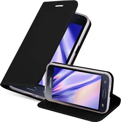 Produktbild von Cadorabo Handyhülle für Samsung Galaxy J1 2015 Schutz Hülle in Schwarz Cover Etui Book Case Booklet