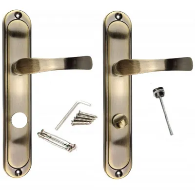 Produktbild von Türgriff Türbeschlag Drückergarnitur Türklinke Türdrücker Patina WC-Badzimmer 72mm SYD