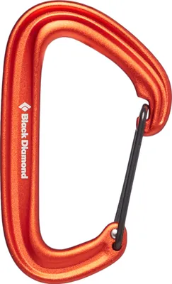 Robuster Litewire Karabiner von Black Diamond in leuchtendem Orange; ideal für Kletteraktivitäten.