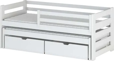 Produktbild von FURNLUX Kids Einzelbett Senso Weiss 90x200cm / Hauptfarbe: Weiß / Abmessungen: 96 x 208 x 78 cm